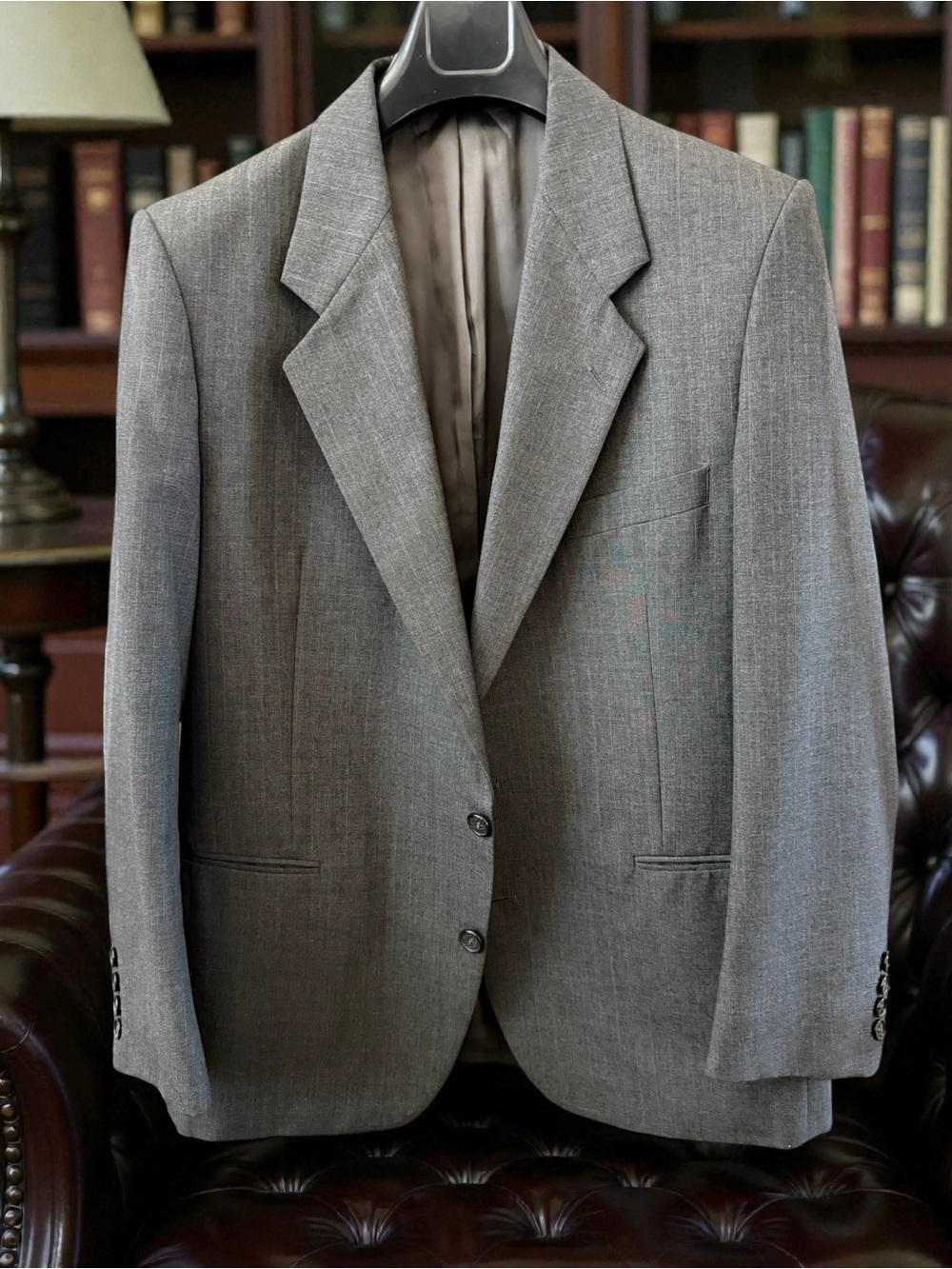 Yves Saint Laurent Gray Wool-Blend Two-Button Sport Coat
